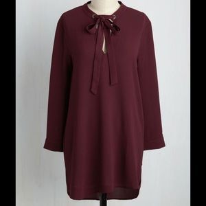 Sweet Rain / ModCloth Notably Knowledgable Top - Size S - Burgundy